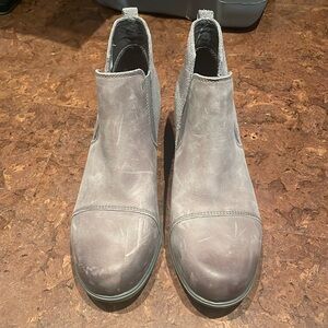 Sorel Womens Size 9 EVIE II Women's Chelsea Grey Leather Ankle Boots